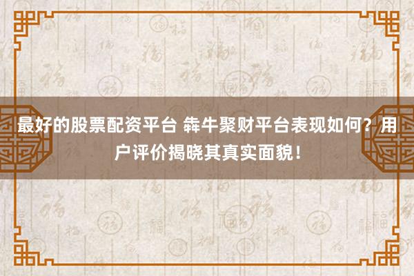 最好的股票配资平台 犇牛聚财平台表现如何？用户评价揭晓其真实面貌！