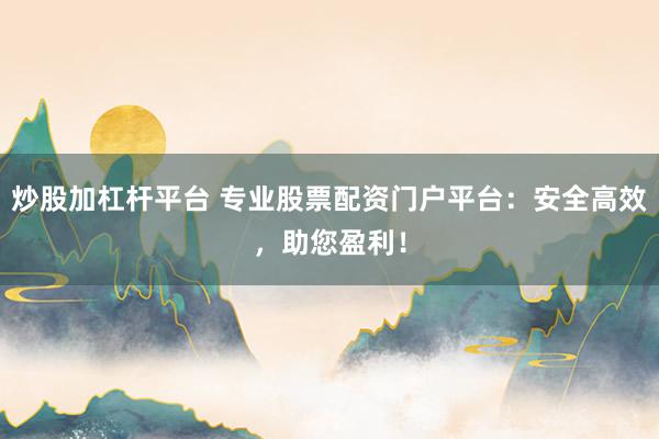 炒股加杠杆平台 专业股票配资门户平台：安全高效，助您盈利！