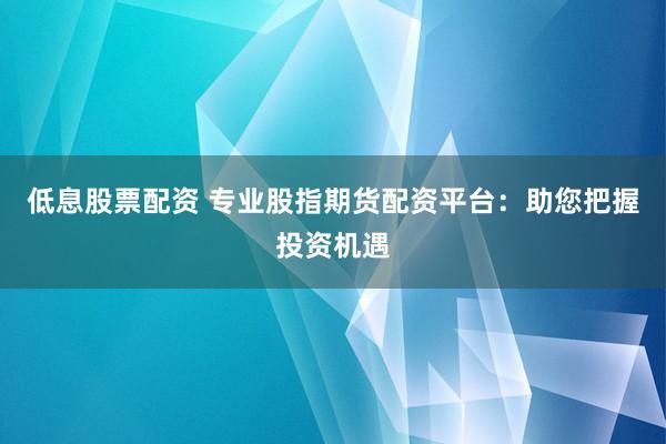 低息股票配资 专业股指期货配资平台：助您把握投资机遇