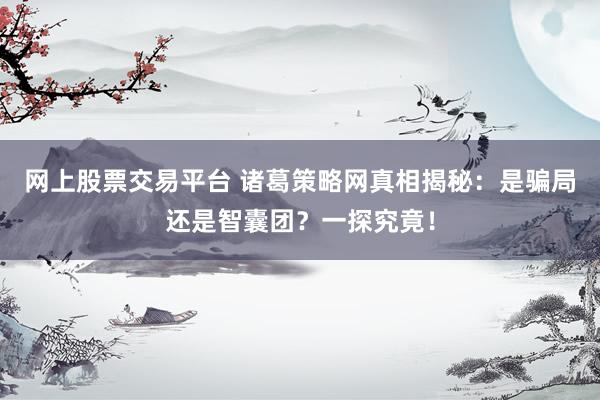 网上股票交易平台 诸葛策略网真相揭秘：是骗局还是智囊团？一探究竟！