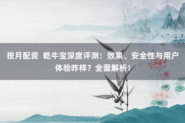 按月配资  乾牛宝深度评测：效果、安全性与用户体验咋样？全面解析！