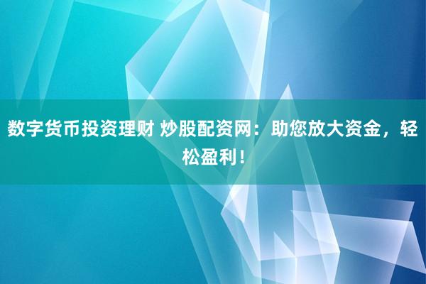 数字货币投资理财 炒股配资网：助您放大资金，轻松盈利！