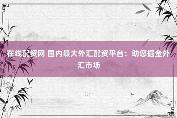 在线配资网 国内最大外汇配资平台：助您掘金外汇市场