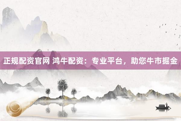 正规配资官网 鸿牛配资：专业平台，助您牛市掘金