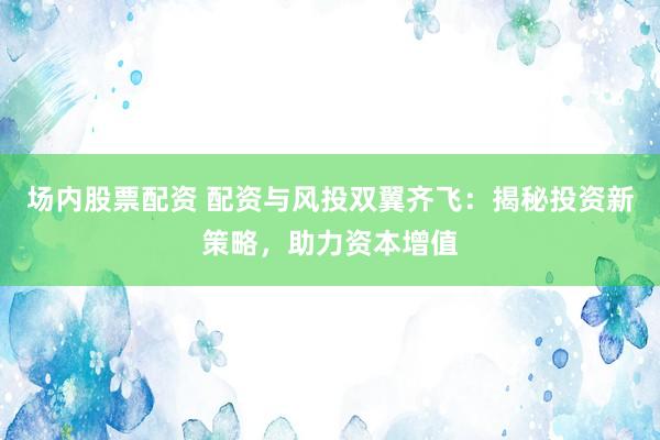 场内股票配资 配资与风投双翼齐飞：揭秘投资新策略，助力资本增值